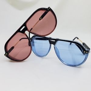 Retro Red Sunglasses & Genuine Latex Case